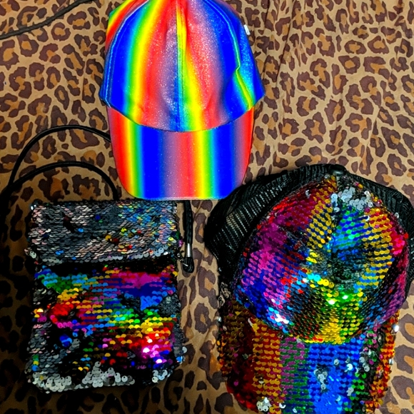 Rainbow Purse and Hats (set) - Picture 1 of 8